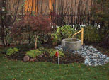 Giardino giapponese con gioco d'acqua